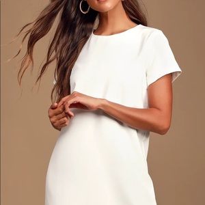 White Suede Zara Shift Dress
